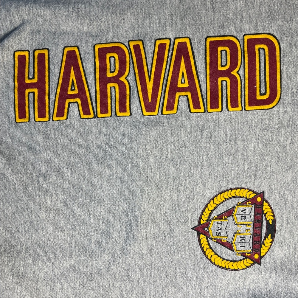 SALE 🍒 Vintage Graphic Harvard University Gray Champion Crew Neck Sweatshirt - Picture 7 of 7